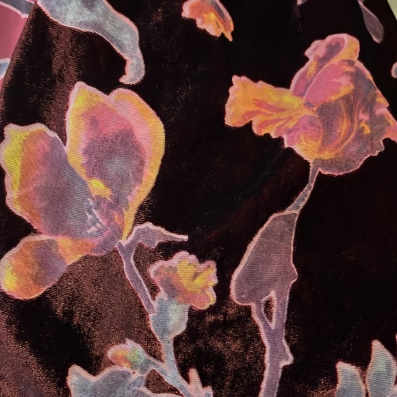 Floral Velvet Kimono in Purple and Orange - Picture 3 of 4